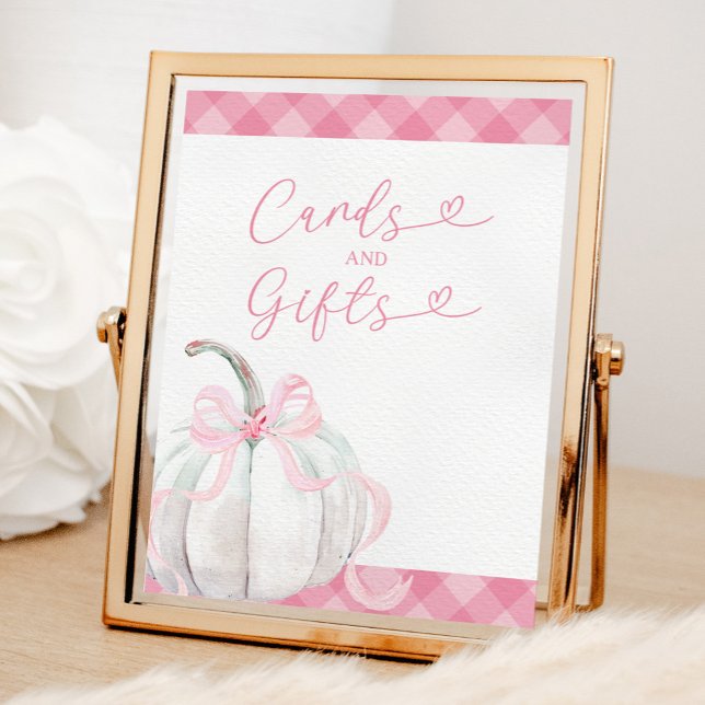 Poster Pink Preppy Citrouille Girl Cartes et cadeaux d'an (Créateur téléchargé)