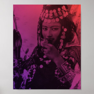 Poster Pink Red Maghreb Ouled Naïl Berber Girl Female Pos