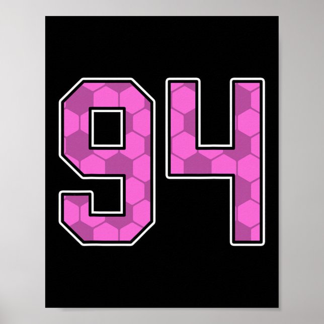 Poster Pink Soccer Pattern Number 94 Jersey Player Unifor (Devant)