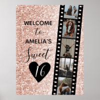 Pink Sparkle Sweet 16 Anniversaire Bienvenue Photo