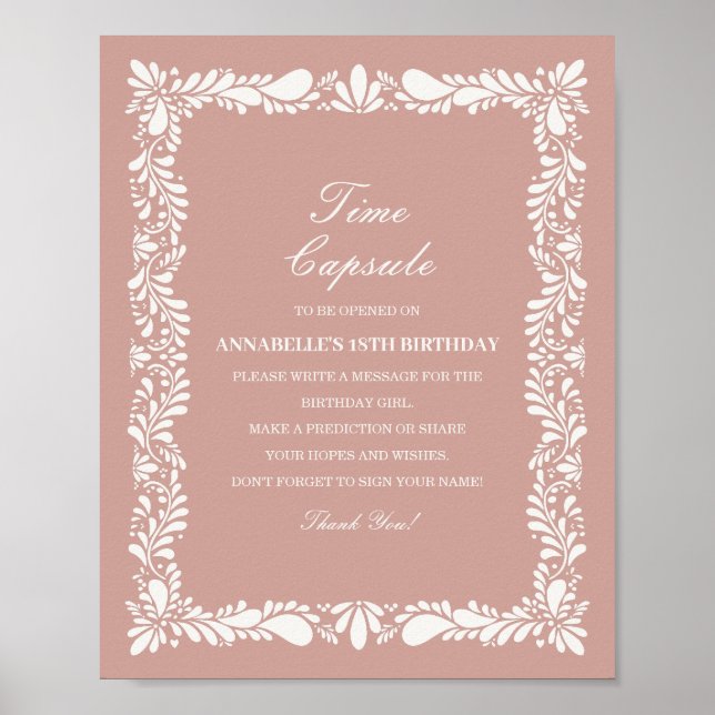 Poster Pink Talavera Carrelage Temps Capsule Baby Anniver (Devant)