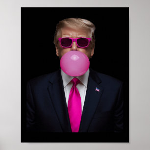 Poster Pink Trump Bubble Gum Shirt 2024 Vote Président Fu
