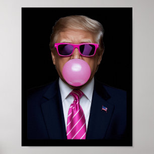 Poster Pink Trump Bubble Gum Shirt 2024 Vote Président Fu