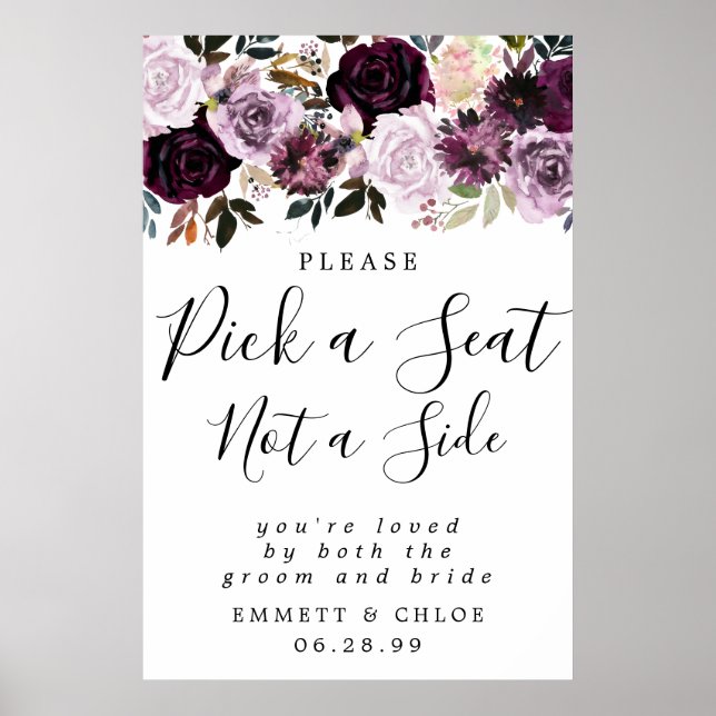 Poster Pink Violet Choisir Un Siège Pas Un Mariage Côté S (Devant)