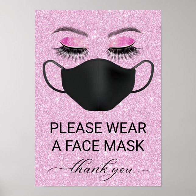 Poster Pink Wear Visage Masque Beauté Salon Covid-19 Post (Devant)