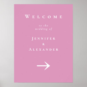 Poster Pink Welcome to Mariage Sign