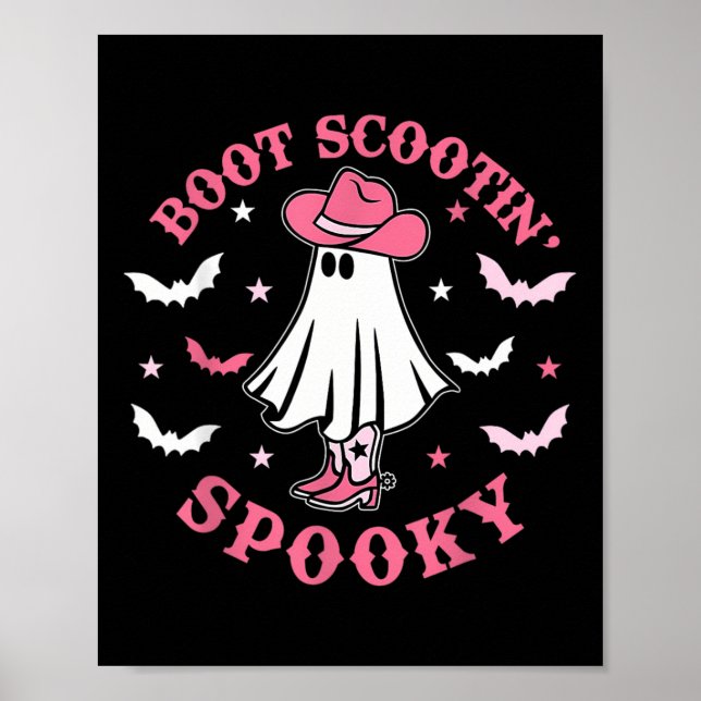 Poster Pink Western Halloween Cowboy Ghost Boot Scootin S (Devant)