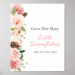 Poster Pink Winter Devine combien de petits flocons de ne