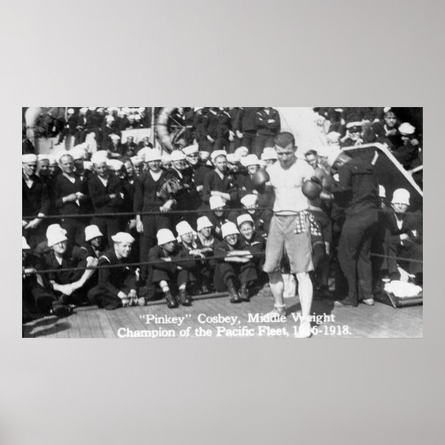 Poster Pinkey Cosbey Se préparer pour un match de boxe (Devant)