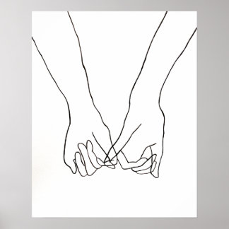 Poster Pinky Promise Line Art 16x20
