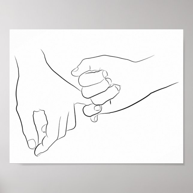 Poster Pinky Promise Minimal Line Art Cute Simple tendanc (Devant)