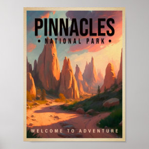 Poster Pinnacles National Park Californie Vintage