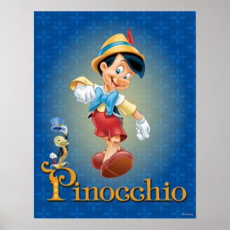 Poster Pinocchio avec Jiminy Cricket 2