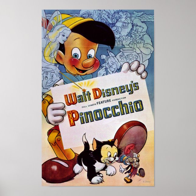 Poster Pinocchio et Figaro (Devant)