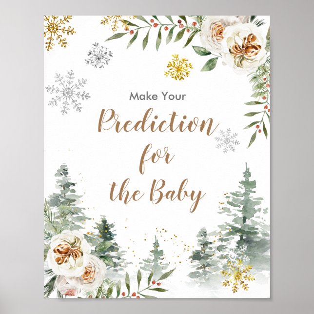 Poster Pins d'hiver Prédictions florales pour bébé (Devant)