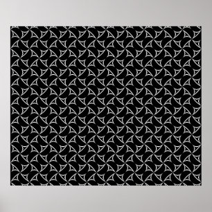Poster Pinwheel Spiral White Abstract Illusions Line Art
