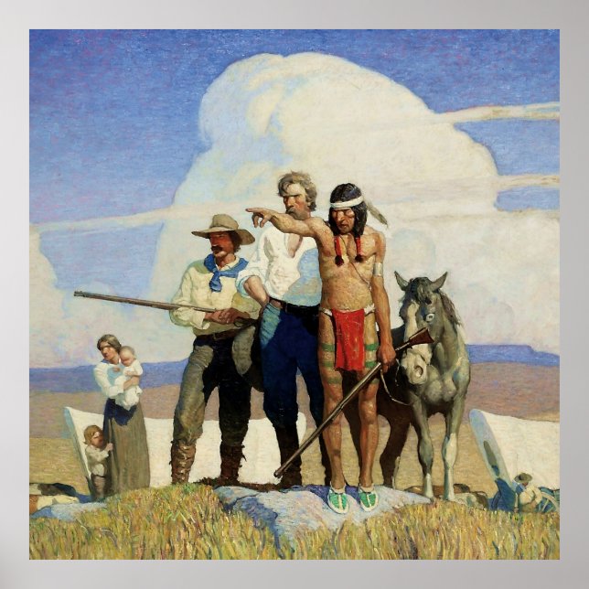 Poster Pionniers de l'art occidental par NC Wyeth (Devant)