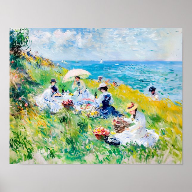 Poster Pique-nique au bord de la mer - Impressionniste (Devant)