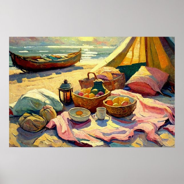 Poster Pique-nique de plage en été (Devant)