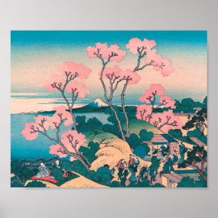 Poster Pique-nique de printemps sous les fleurs des ceris