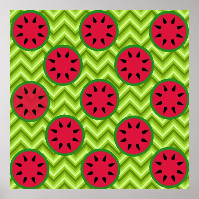 Poster Pique-nique d'été sur Green Chevron (Devant)
