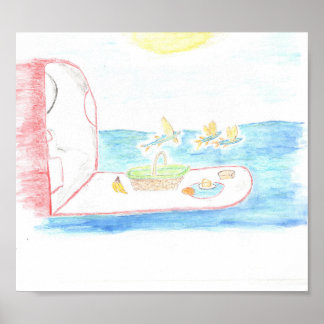 Poster Pique-nique en mer