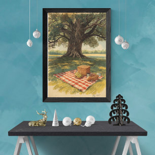 Poster Pique-nique ensoleillé – Voyage à la campagne vint