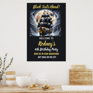 Poster Pirate Bounty Ahead Anniversaire
