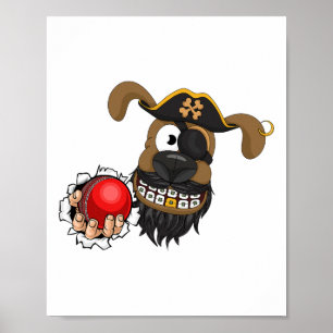 Poster Pirate Cricket Et Se Ll Croisière Caraïbes Drôle D