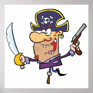 Poster Pirate de dessin animé