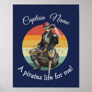Poster Pirate de la fête du rhum du coucher du soleil
