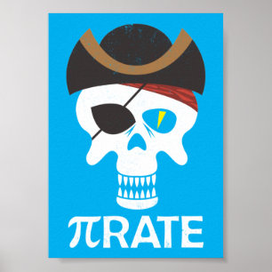 Poster PiRate Funny Pi Day Math Crull