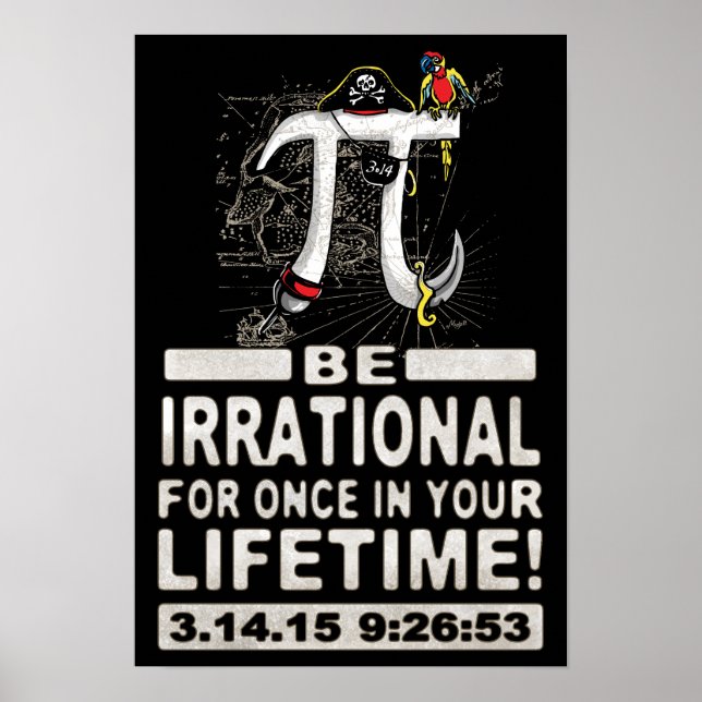 Poster Pirate irrationnelle du jour du Pi (Devant)