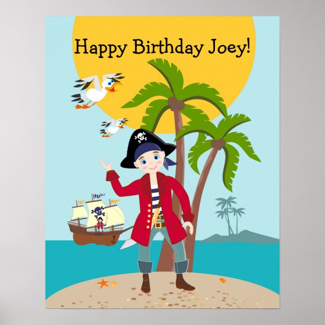 Poster Pirate kid birthday (Devant)