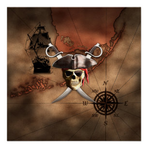 Poster Pirate map