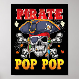Poster Pirate Pop-pop Skull Crossbones Halloween Costume