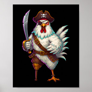 Poster Pirate Poulet Drôle Costume D'Halloween Pour Homme