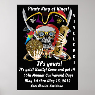 Poster Pirate Roi des Rois Lafitte Avis important
