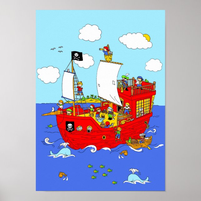 Poster Pirate Ship scène (Devant)
