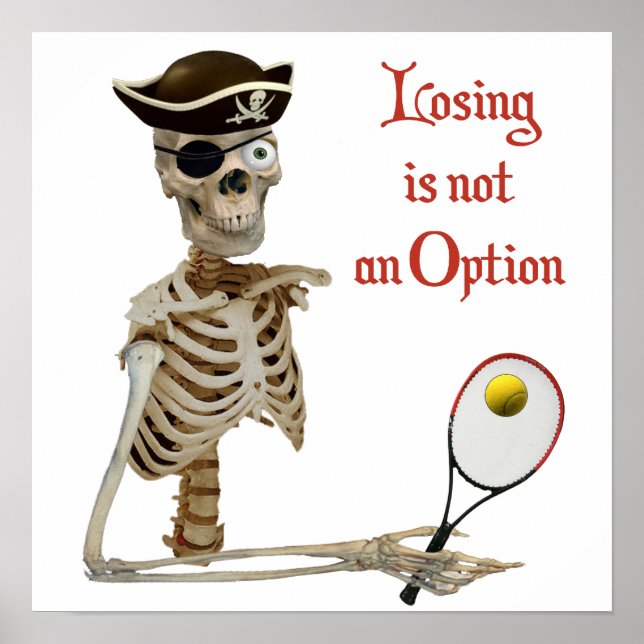 Poster Pirate Tennis Perdre Skeleton (Devant)