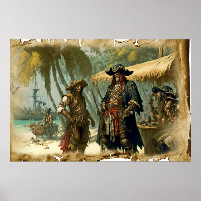 Poster Pirates dans l'île au trésor (Devant)