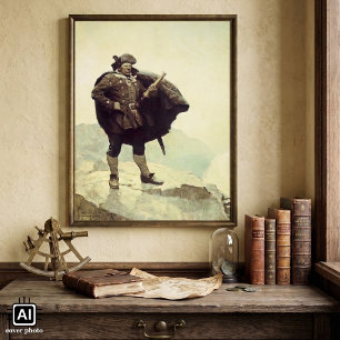 Poster Pirates Vintage, Capitaine Bill Bones par NC Wyeth