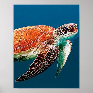 Poster PISCINE À TORTUES Brown