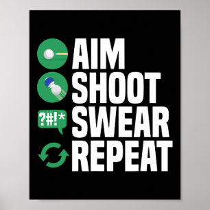 Poster Piscine Aim Shoot Swear Funny