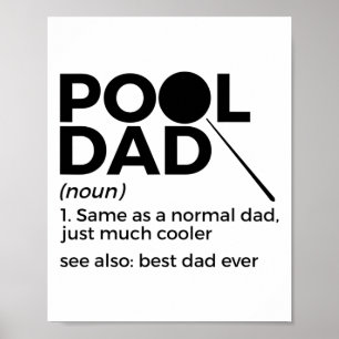 Poster Piscine papa Définition Drôle Billard Meilleur pap