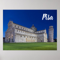 Pise Tour penchée Panorama de nuit Italie Cadeau