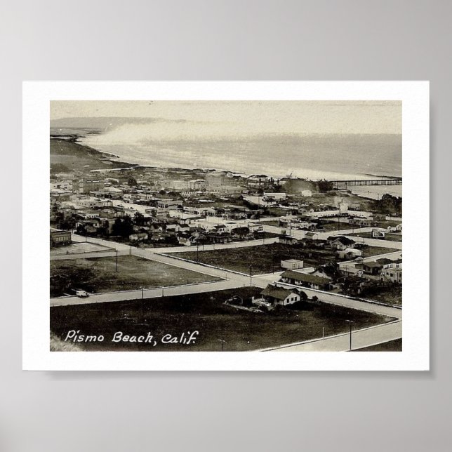 Poster Pismo Beach, Californie Vintage (Devant)