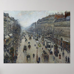Poster Pissarro - Boulevard Montmartre Matin Gris Masse