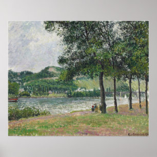 Poster Pissarro - Cours-La-Reine à Rouen Temps Gris