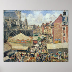 Poster Pissarro - Fair À Dieppe Sunny Morning 1901